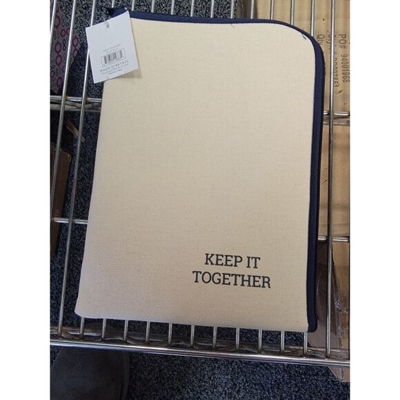 Canvas Tablet Organizer With 3 Pockets & Zipper Closure - Picture 1 of 4